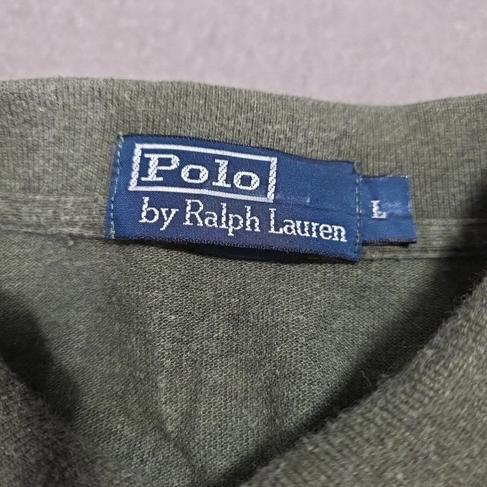 Vintage Polo Ralph Lauren Shirt Mens Large‎ Green Purple Pony Logo Long Sleeve
